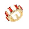 SXFSE Womens Luxury Rings, Retro Simple Metal Irregular Vertical Bar Zircon Couple Ring Jewelry Gift for Girlfriend Mother view 2