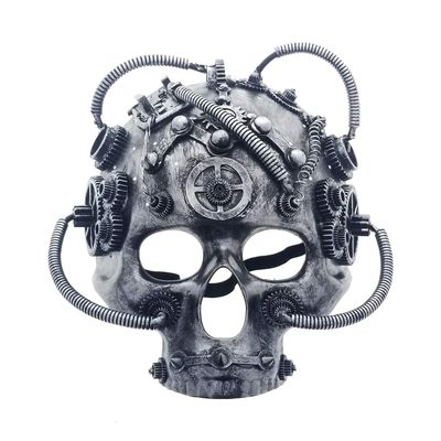 Fantasy Halloween Steam Punk, Foam Mask. for Cosplay, Halloween Party, Collection (3002-Silver)