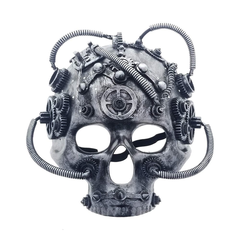 Fantasy Halloween Steam Punk, Foam Mask. for Cosplay, Halloween Party, Collection (3002-Silver)