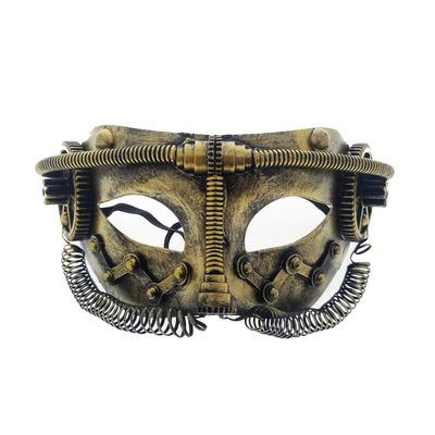 Fantasy Halloween Steam Punk, Foam Mask. for Cosplay, Halloween Party, Collection (2204-Gold)