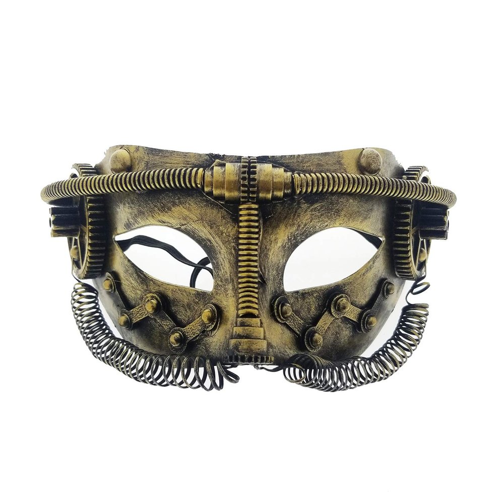 Fantasy Halloween Steam Punk, Foam Mask. for Cosplay, Halloween Party, Collection (2204-Gold)