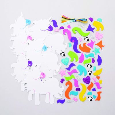 Baker Ross AT310 Unicorn Mix & Match Ornament Kits - Pack Of 6, Ideal For Kids And Crafts, assorted