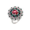 SXFSE Womens Luxury Rings, Fashion Trend Small Daisy Flower Diamond Red Zircon Ladies Ring Jewelry for Girlfriend Mother view 1