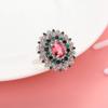 SXFSE Womens Luxury Rings, Fashion Trend Small Daisy Flower Diamond Red Zircon Ladies Ring Jewelry for Girlfriend Mother view 3