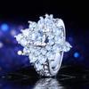 SXFSE Womens Luxury Rings, Personality Metal Diamond Microinlaid Zircon Fourclaw Ladies Ring Jewelry Gift for Girlfriend Mother view 2