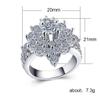 SXFSE Womens Luxury Rings, Personality Metal Diamond Microinlaid Zircon Fourclaw Ladies Ring Jewelry Gift for Girlfriend Mother view 3