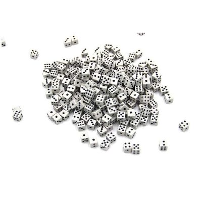 KRISMYA 100Pcs 8mm White Dice,Adult Game Dice for Math,Activity,Casino Theme,Party Favors,Gifts,Magic Tricks Prop