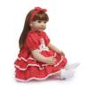 24inch Toddler Reborn Doll Soft Silicone Vinyl Cotton Body Princess Girl Lifelike Baby Doll Detail Painting with Red Headband view 3