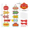 KATUMO Carnival Decorations, 11 Pcs Large Circus Carnival Signs Circus Theme Party Signs Carnival Party Supply Decor Paper Cutouts with Glue Point Dots and 2 Ropes view 2