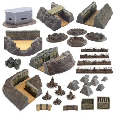 War World Gaming World at War Full Trench System Battlefield Set  28mm WW1 Tabletop Wargame Terrain Scenery Western Front Battlefield Warfare Military Diorama