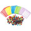 Yuanhe Bingo Cards Game Set - Includes 50 Bingo Cards and 500 Colorful Transparent Bingo Chips, for Bingo Games and Card Games view 1