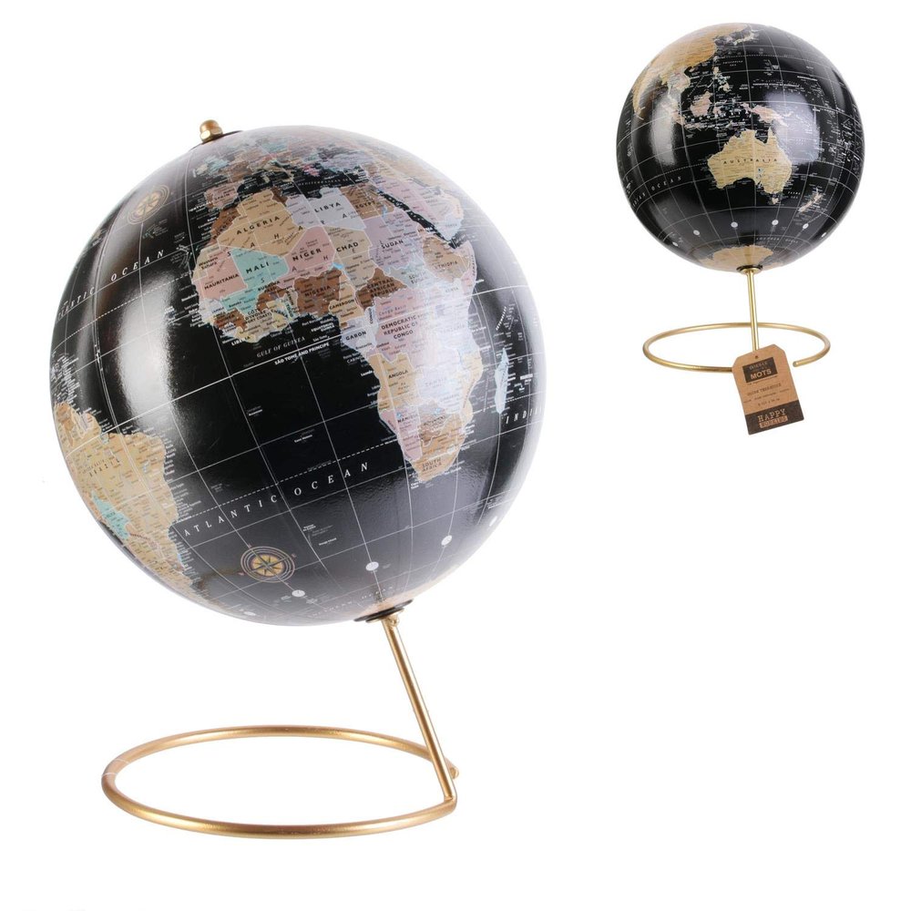 Happy Working CMMO1314 Decorative Globe 21.5 x 29 cm Original Creative Design Black