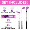 Franklin Sports Kids Golf Set - Youth Adjustable Plastic Golf Club Set - Kids Plastic Golf Set with Bag & Balls - Adjustable Length Clubs for Toddlers - Pink view 2