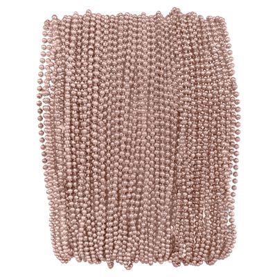 Champagne Light Pink Mardi Gras Beads - 33 inch, 7mm, 72 Necklaces, 6 Dozen Party Supplies