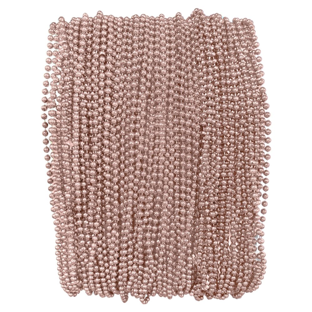 Champagne Light Pink Mardi Gras Beads - 33 inch, 7mm, 72 Necklaces, 6 Dozen Party Supplies