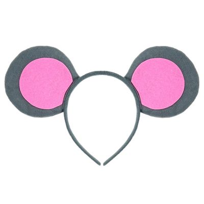 SeasonsTrading Pink & Gray Mouse-A-Like Ears Headband - Costume Party Accessory