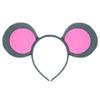 SeasonsTrading Pink & Gray Mouse-A-Like Ears Headband - Costume Party Accessory view 1