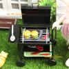 1/12 Dollhouse Miniatures BBQ Grill with Cover Barbeque Backyard Dummy Barbecue, High 10cm view 2