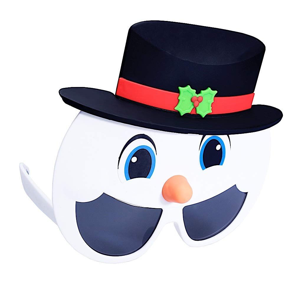 Sun-Staches Snowman Sunglasses |Holiday Party Costume Accessory | UV 400 | One Size Fits Most White, Black