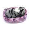 Coolayoung 2Pcs Sleeping Cat in Pet Pad Doll Toy, Mini Kitten in Pet Pad with Meows Sounds Decor for Office Desk Hand Toy Gift for Kids Boys Girls view 4