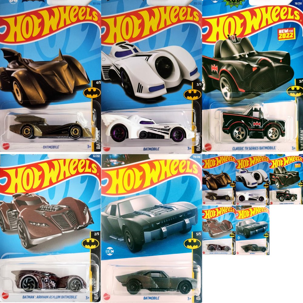 Hot Wheels Matchbox Batman DC Universe 1:64 Scale Die-Cast Car Bundle, Multiple Models, Collectible Toy Vehicles for Kids and Enthusiasts, Multicolor