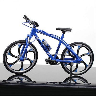 Nuoyi Creative Alloy Finger Bicycle 1:10 Miniature Simulated Bicycle, Road Finger Bicycle Toys(Blue)