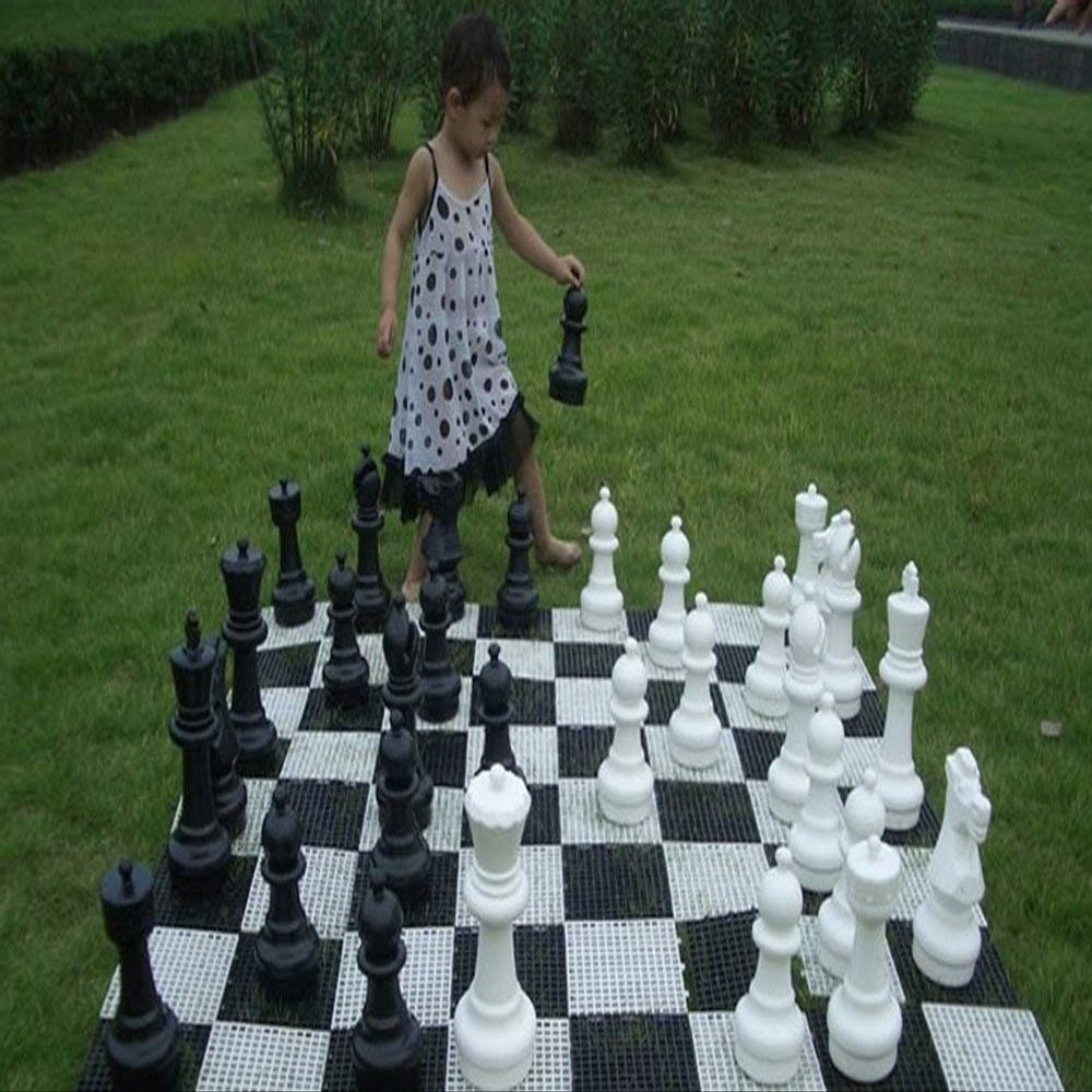 MegaChess Giant Chess Set Game with 12" Tall King - A Large Chess Set Yard Game for Families Looking for Outdoor Jumbo Games - 32 Large Pieces Made from Durable HDPE (Plastic Board Included)