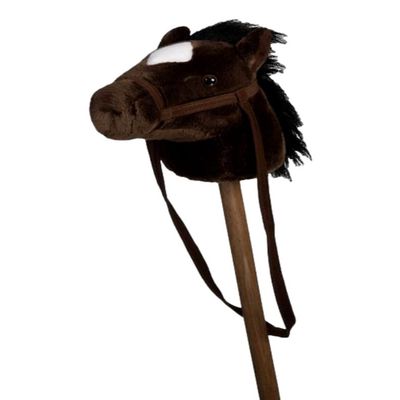 JT International Plush Stick Horse with Multiple Sounds Dark Brown