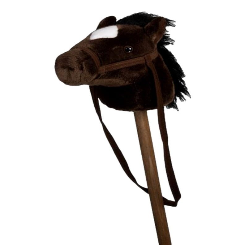 JT International Plush Stick Horse with Multiple Sounds Dark Brown