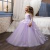 ABaoWedding Lovely Flower Girl Dress Lace Long Sleeves Prom Gown (Lilac, 12) view 2