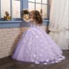 ABaoWedding Lovely Flower Girl Dress Lace Long Sleeves Prom Gown (Lilac, 12) view 3