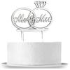 OOKI- Mr and Mrs Double Sided Glitter Wood Topper for Wedding Cake Party Cake Decoration Bride and Groom Love (Silver) view 1