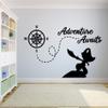 Adventure Awaits Pirates Pirate Quotes Compass Wall Sticker Art Decal for Girls Boys Kids Room Bedroom Nursery Kindergarten House Fun Home Decor Stickers Wall Art Vinyl Decoration Size (20x18 inch) view 1