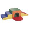 Factory Direct Partners 10408-AS SoftScape Single Tunnel Play Foam Climber Plus, Beginner Toddler Soft Structure for Active Playtime (5-Piece Set) - Assorted view 1