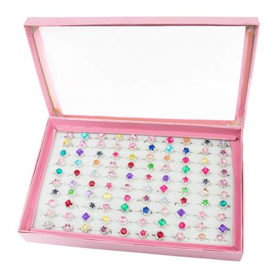 ONEST 100 Pieces Cute Rings Jewelry Rings Pretend Play Ring and Dress up Ring Gift