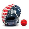 Franklin Sports Tee Ball Glove - Right Handed Youth Fielding Glove - MLB Synthetic Leather Baseball Glove - Ready to Play Glove (RTP) - 9.5 Inch Right Hand Throw - MLB USA with Ball view 1