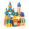 Xylolin Wooden Castle Building Blocks Set, Big Solid Beech Wood Toddlers Stacking Block Toy, Kids Construction Playset for Boys Girls 69 Pieces Set view 2