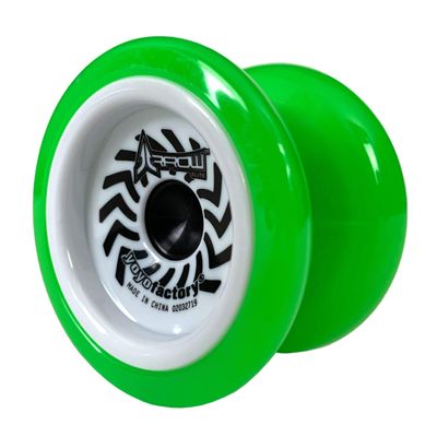 YoyoFactory Arrow Elite Beginner Yoyo Toy - Comes with Extra String & Pre Tied Finger Loop - Includes Bearings for Beginners to High Performance - Boys or Girls Ages 8+ Rayon Green
