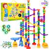 JOYIN 170Pcs Glowing Marble Run, Construction Building Blocks Toys with 5 Glow in The Dark Glass Marbles, STEM Educational Building Block Toy, Birthday Gifts, Easter Basket Stuffers view 1