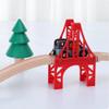 Wooden Train Bridges, 3 Suspension Bridge, Wooden Train Track Accessories, Wood Train Track, Train Tracks Compatible with All Major Brands, Wood Toys for Girls & Boys view 4