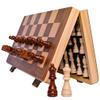 15 Inch Magnetic Wooden Chess Set for Adults & Kids - Folding Travel Chess Board with Handcrafted Staunton Pieces, Extra Queens, and Storage Slots view 1