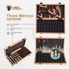 15 Inch Magnetic Wooden Chess Set for Adults & Kids - Folding Travel Chess Board with Handcrafted Staunton Pieces, Extra Queens, and Storage Slots view 3