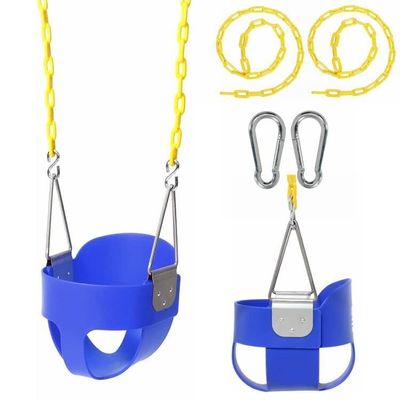 BCGI Heavy-Duty High Back Full Bucket Toddler Swing Seat with Coated Swing Chains and Snap Hooks Fully Assembled