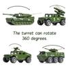 18 Pack Die-cast Military Vehicles Sets,6 Pack Assorted Alloy Metal Models Car Toys and 12 Pack Soldier Army Men, Mini Army Toy Tank,Panzer,Anti-Air Vehicle,Helicopter Playset for Kids Boys view 4