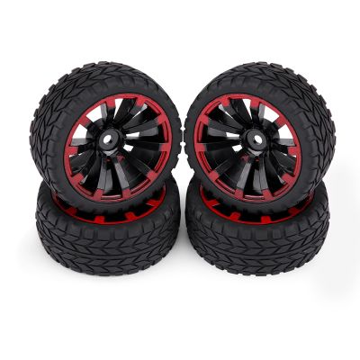 4pcs RC Tires, Off-Road Vehicle Wheel Rims RC Crawler Tyre Rubber Tire Wheels for RC 1:10 Car Part(Grain Pattern) Car Model Accessory Rc On Road Tires Rc On Road Tires Rc Car Tires