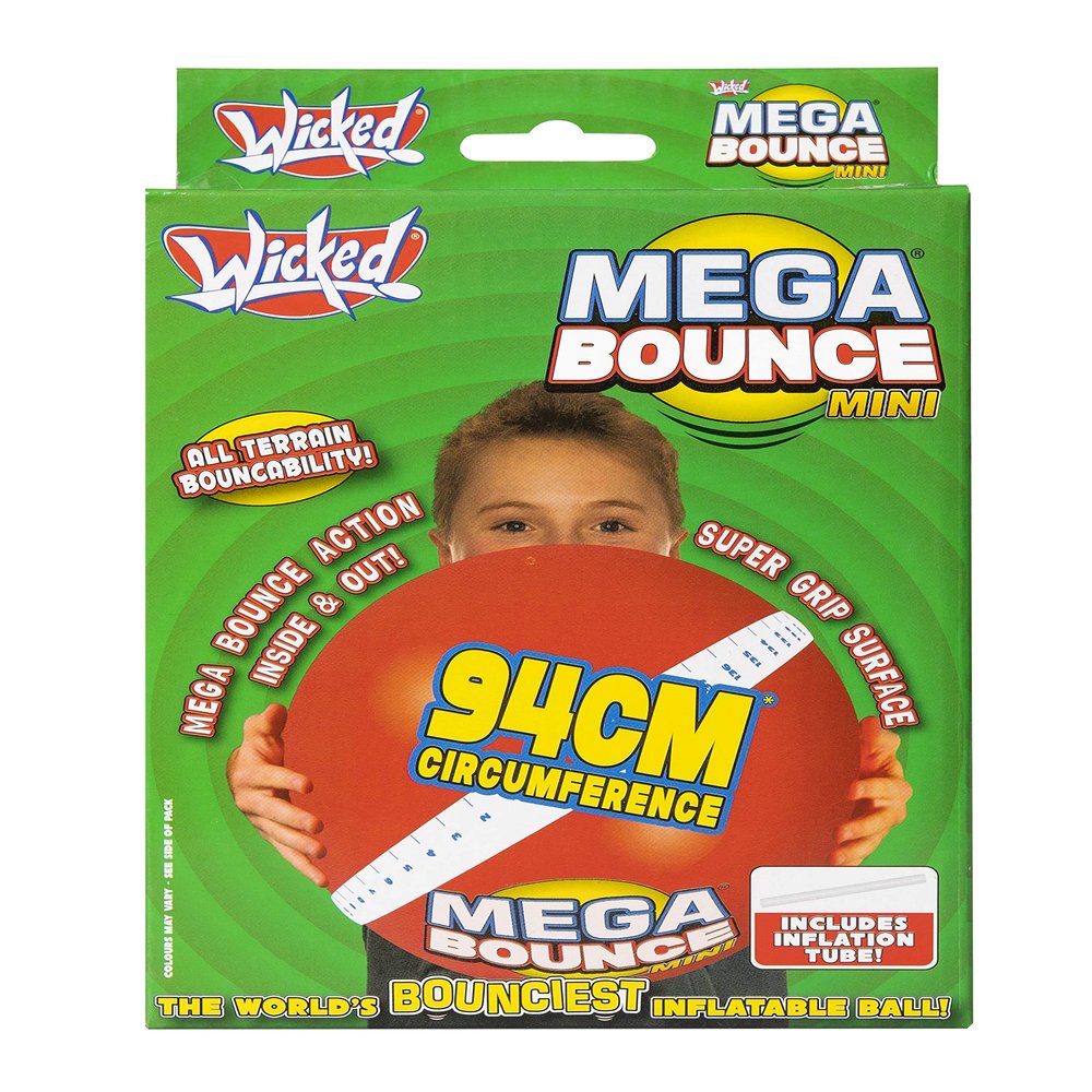 Wicked Wkmbm Mega Bounce Mini Inflatable Outdoor Ball, Red Or Blue