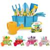 Blue Kids Gardening Tools - Includes Sturdy Tote Bag, Watering Can, Gloves, Shovels, Rake, and Delightful Children's Book - Kids Garden Tool Set -Easter Gifts for Toddler Age on up. view 1