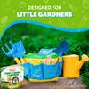 Blue Kids Gardening Tools - Includes Sturdy Tote Bag, Watering Can, Gloves, Shovels, Rake, and Delightful Children's Book - Kids Garden Tool Set -Easter Gifts for Toddler Age on up. view 2