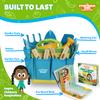 Blue Kids Gardening Tools - Includes Sturdy Tote Bag, Watering Can, Gloves, Shovels, Rake, and Delightful Children's Book - Kids Garden Tool Set -Easter Gifts for Toddler Age on up. view 3