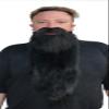 Long Faux Costume Beard and Mustache Set, Black view 1